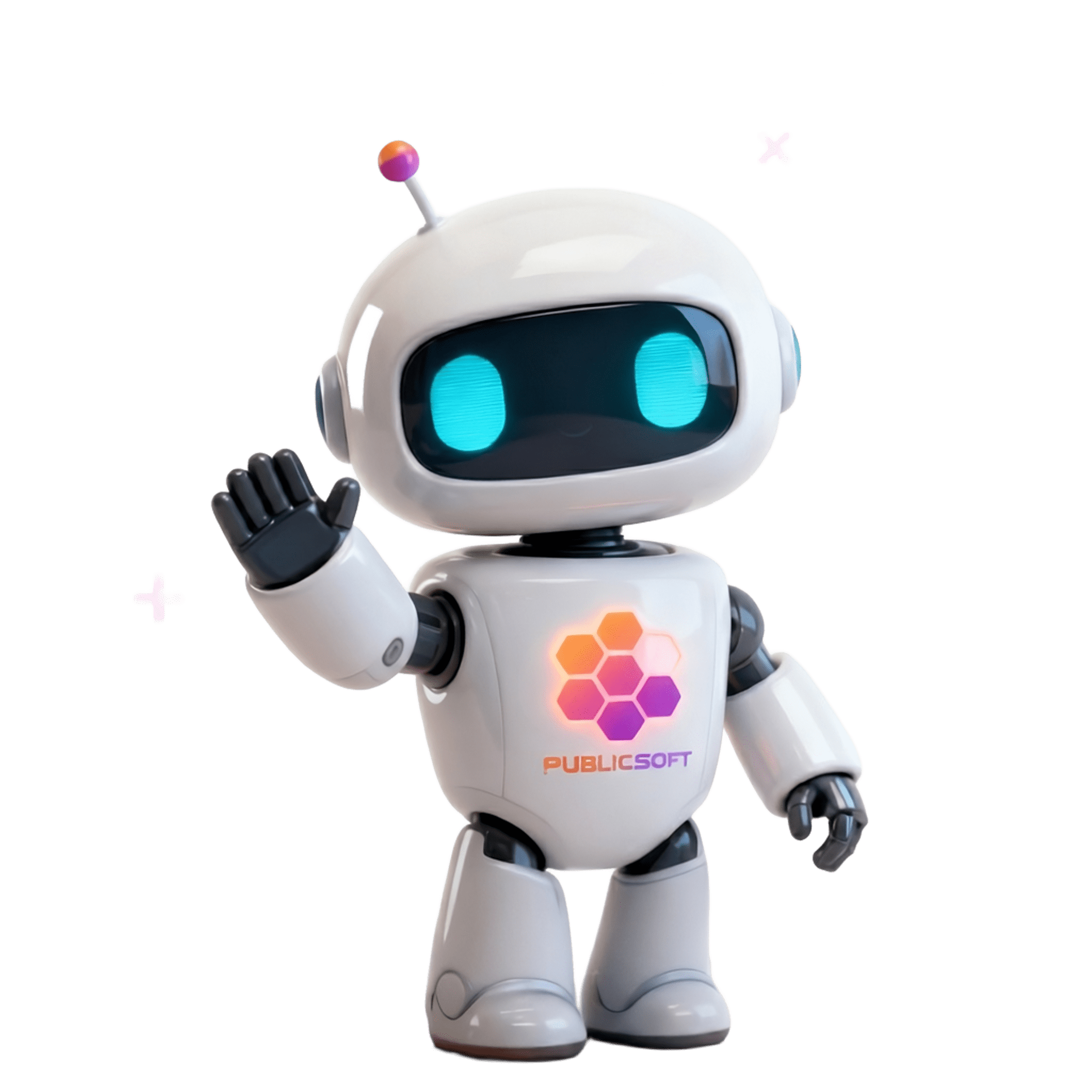 Mascote da Public AI, agente de inteligência artificial da Publicsoft